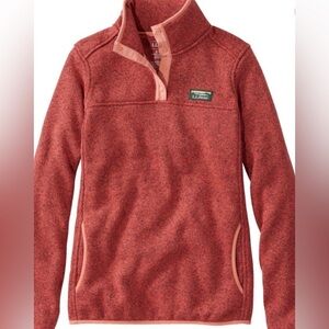L.L. BEAN 1/4 button snap fleece sweater terracotta size XS